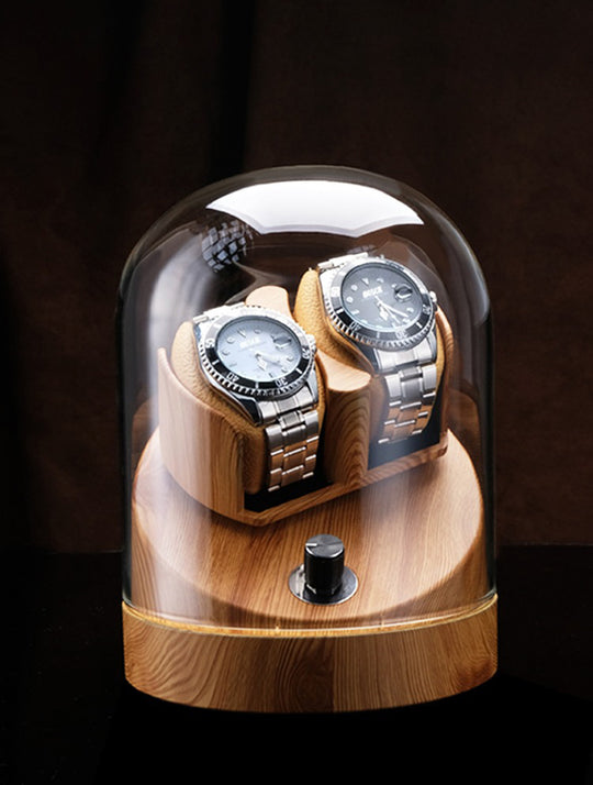 Prestige black watch winder for 2 watches