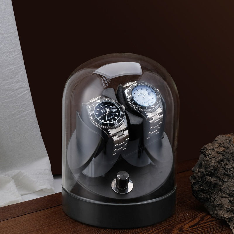 Remontoir de montre Prestige noir - Cloche de verre pour montre automatique